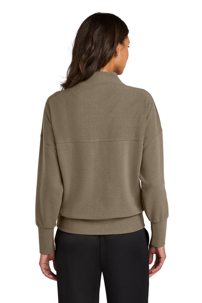 WarmTaupe Mercer+Mettle Women's Linear Texture 1/4-Zip MM3041 plain