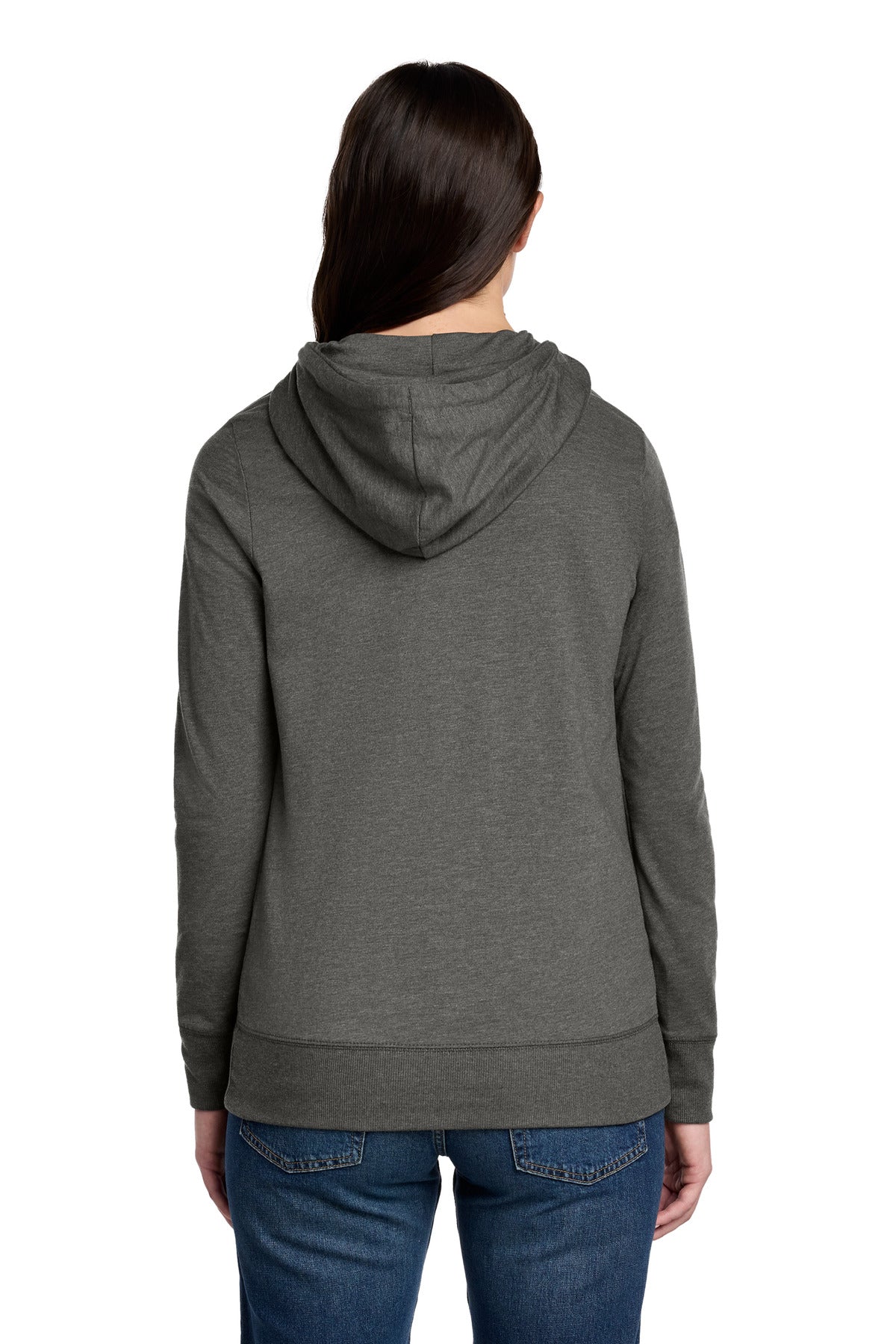 WashedCoal District Women's Featherweight French Terry Full-Zip Hoodie DT673 plain