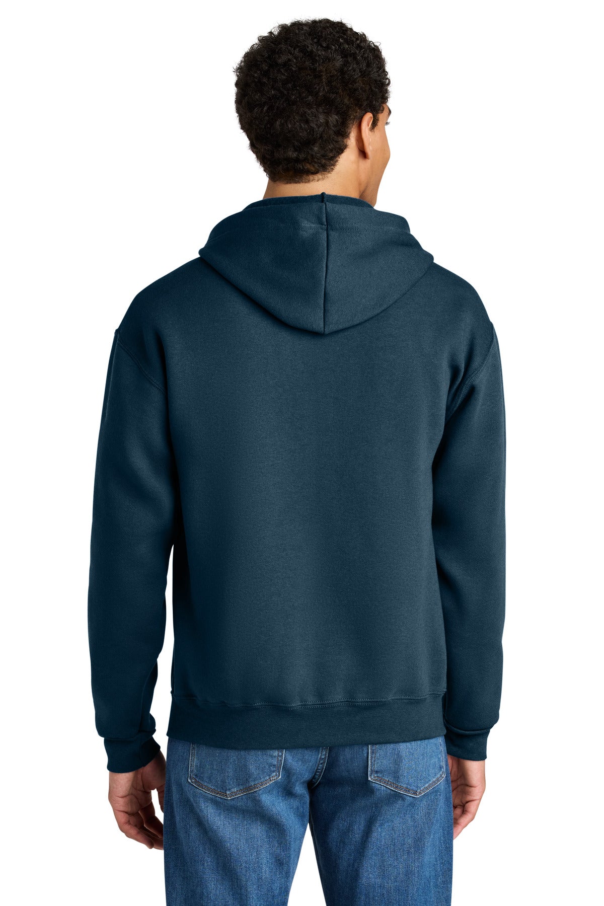 WashedNavy Jerzees Rugged Unisex Full-Zip Hooded Sweatshirt Z12M plain