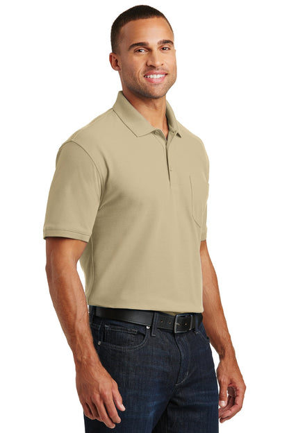 Wheat Port Authority Core Classic Pique Pocket Polo. K100P plain