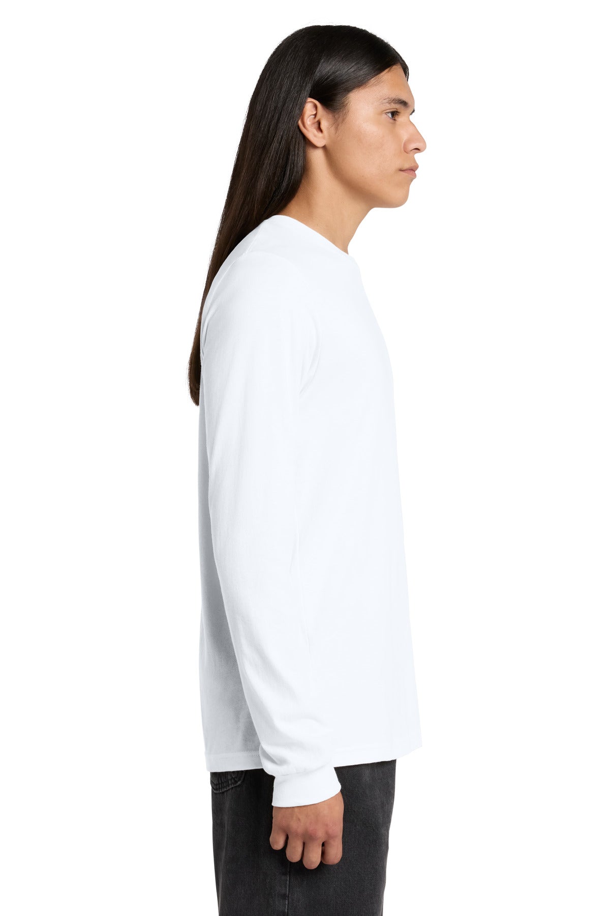 White BELLA+CANVAS Unisex Jersey Long Sleeve Tee. BC3501 plain