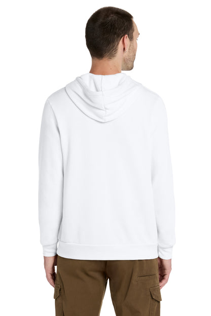 White BELLA+CANVAS Unisex Sponge Fleece Pullover Hoodie. BC3719 plain