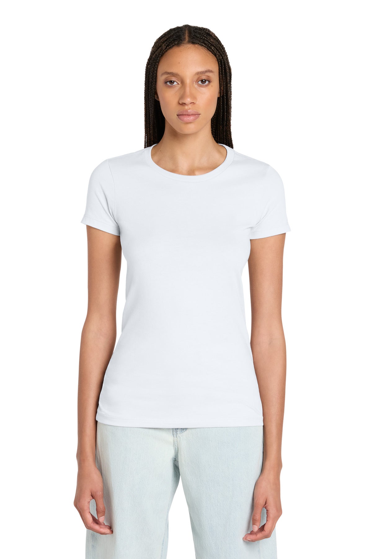 White BELLA+CANVAS Women's Slim Fit Tee. BC6004