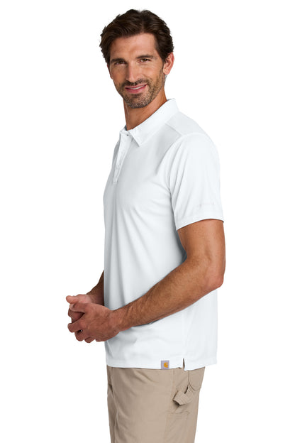 White Carhartt Force Sun Defender Polo CT106899 plain