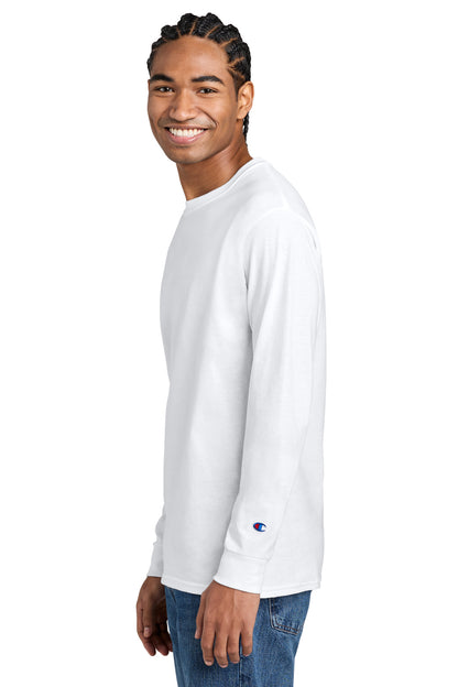 White Champion Heritage 5.2-Oz Jersey Long Sleeve Tee CC8C