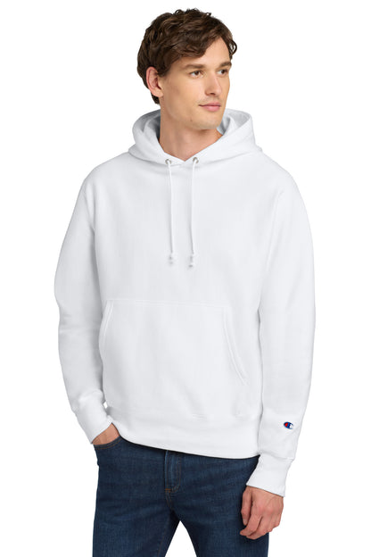White Champion Reverse Weave Hooded Sweatshirt S101