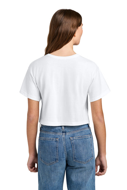 White Champion Women's Cropped Heritage Tee T453W plain