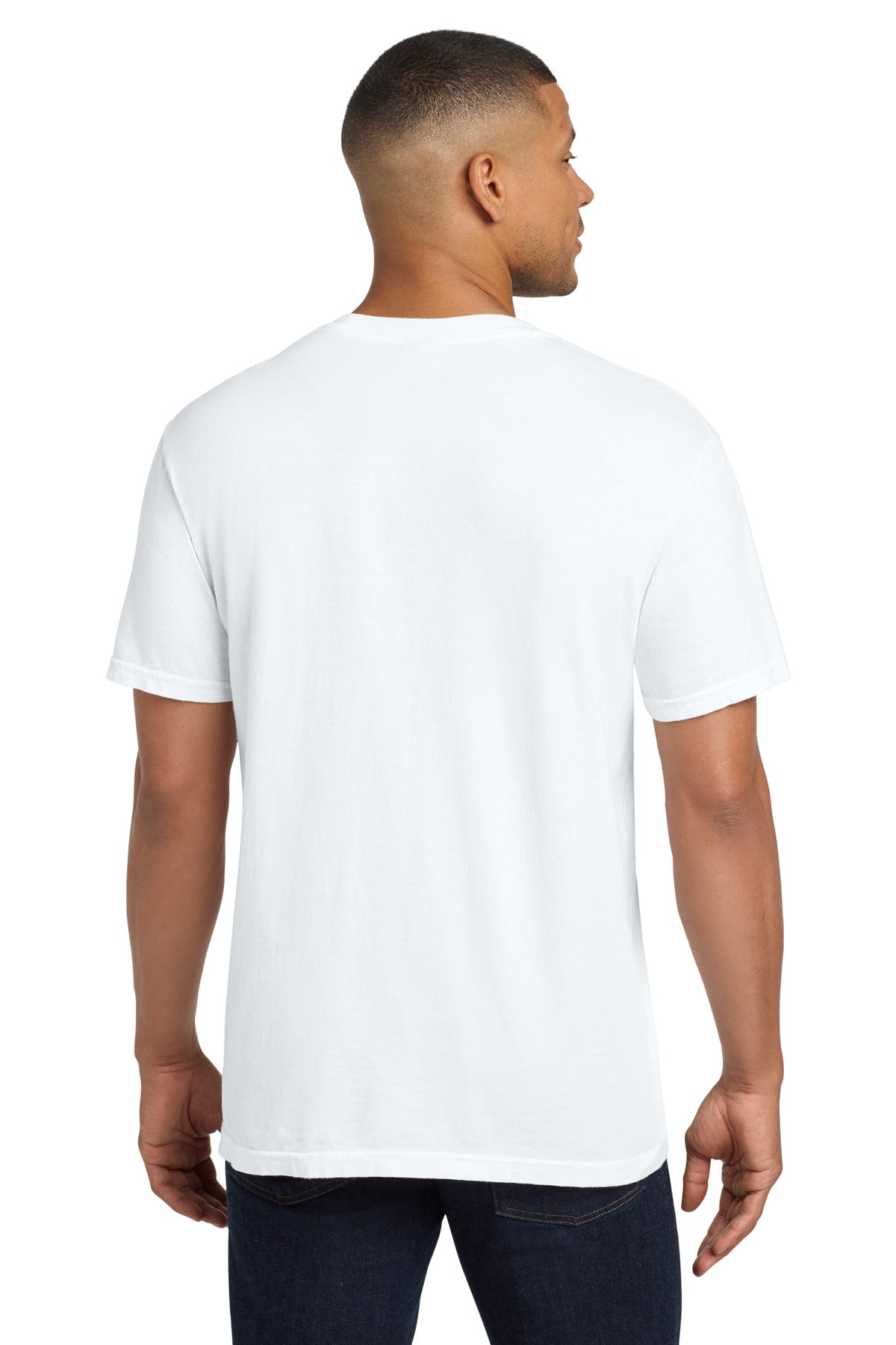 White COMFORT COLORS Heavyweight Ring Spun Pocket Tee. 6030 plain