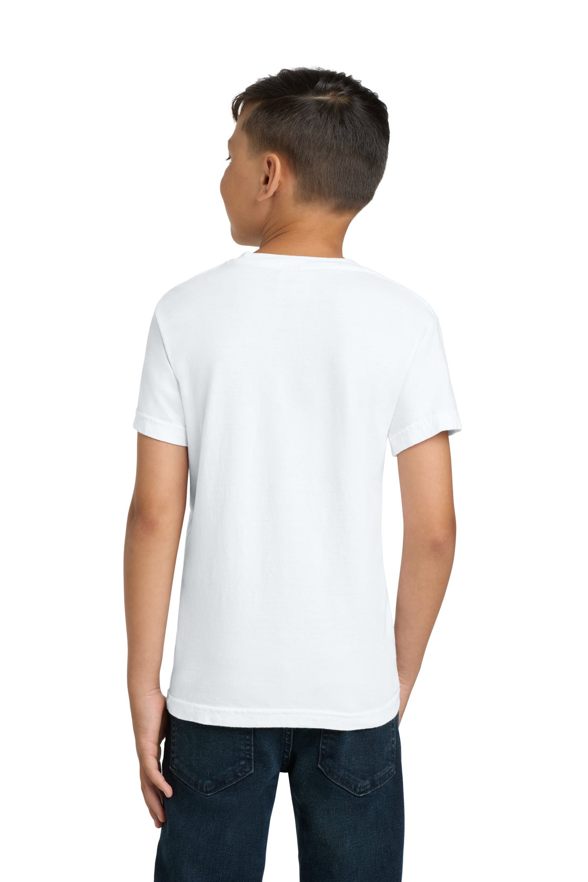 White COMFORT COLORS Youth Heavyweight Ring Spun Tee. 9018 plain