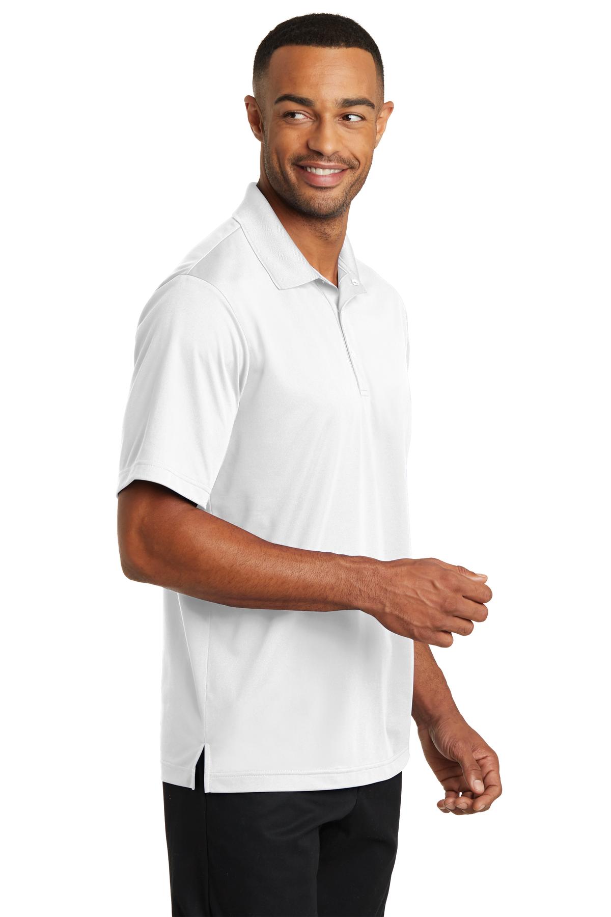 White CornerStone Micropique Gripper Polo. CS421 plain