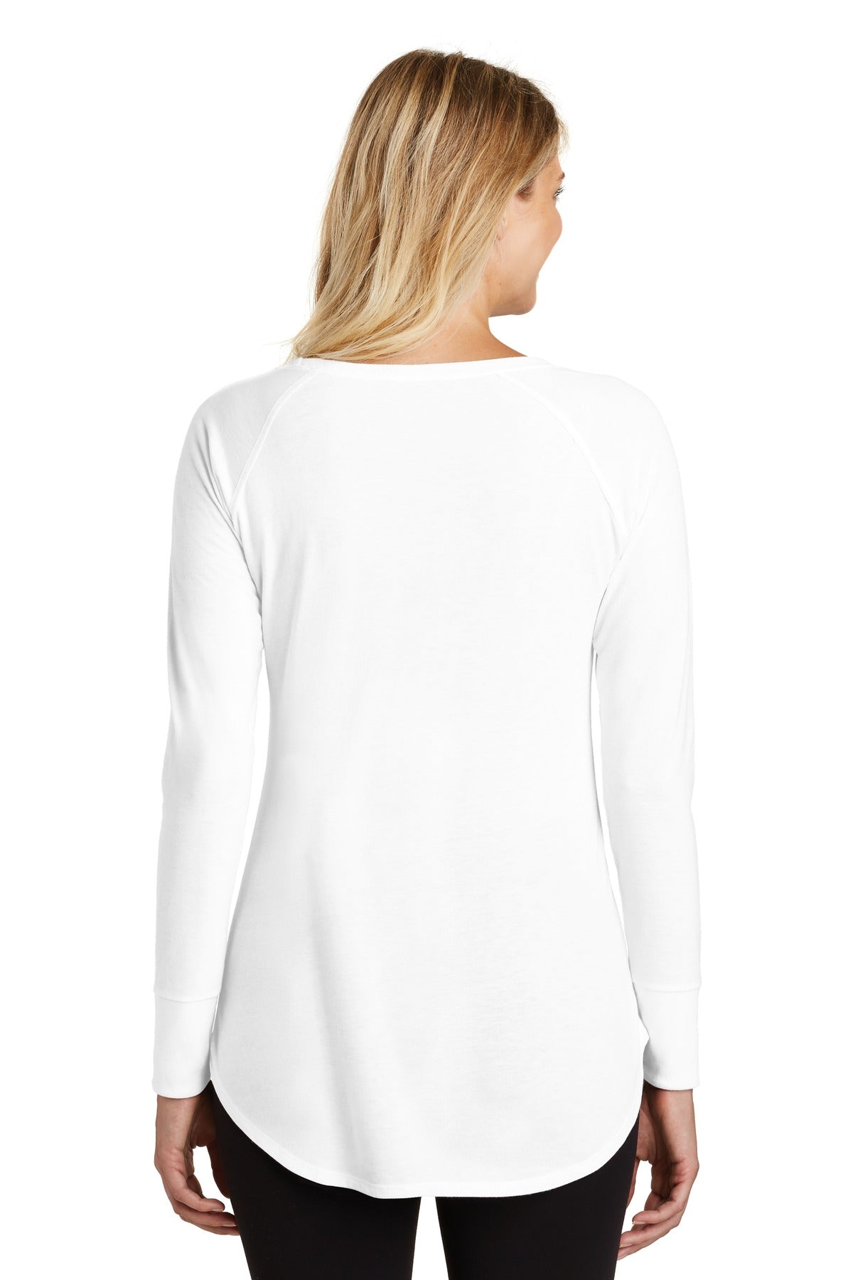 White District Women's Perfect Tri Long Sleeve Tunic Tee. DT132L plain