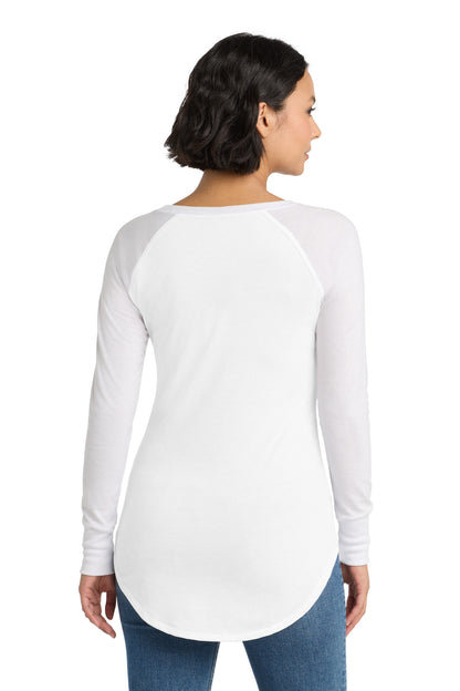 White District Women's Perfect Tri Long Sleeve Tunic Tee. DT132L plain