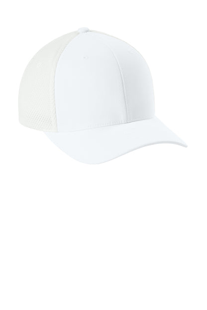 White Flexfit Ultrafiber Airmesh Cap FF6533 plain