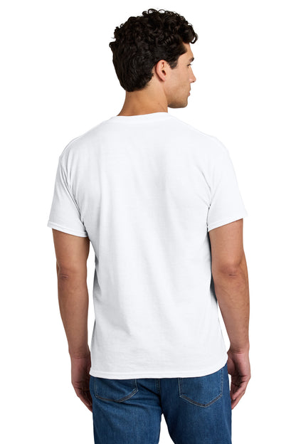 White Gildan - DryBlend 50 Cotton/50 Poly Pocket T-Shirt. 8300 plain
