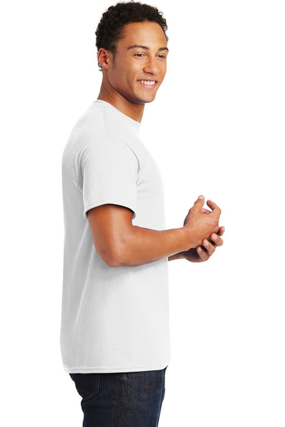 White Gildan DryBlend 50 Cotton/50 Poly T-Shirt. 8000 plain