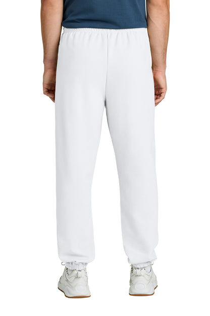 White Gildan Heavy Blend Sweatpant. 18200 plain