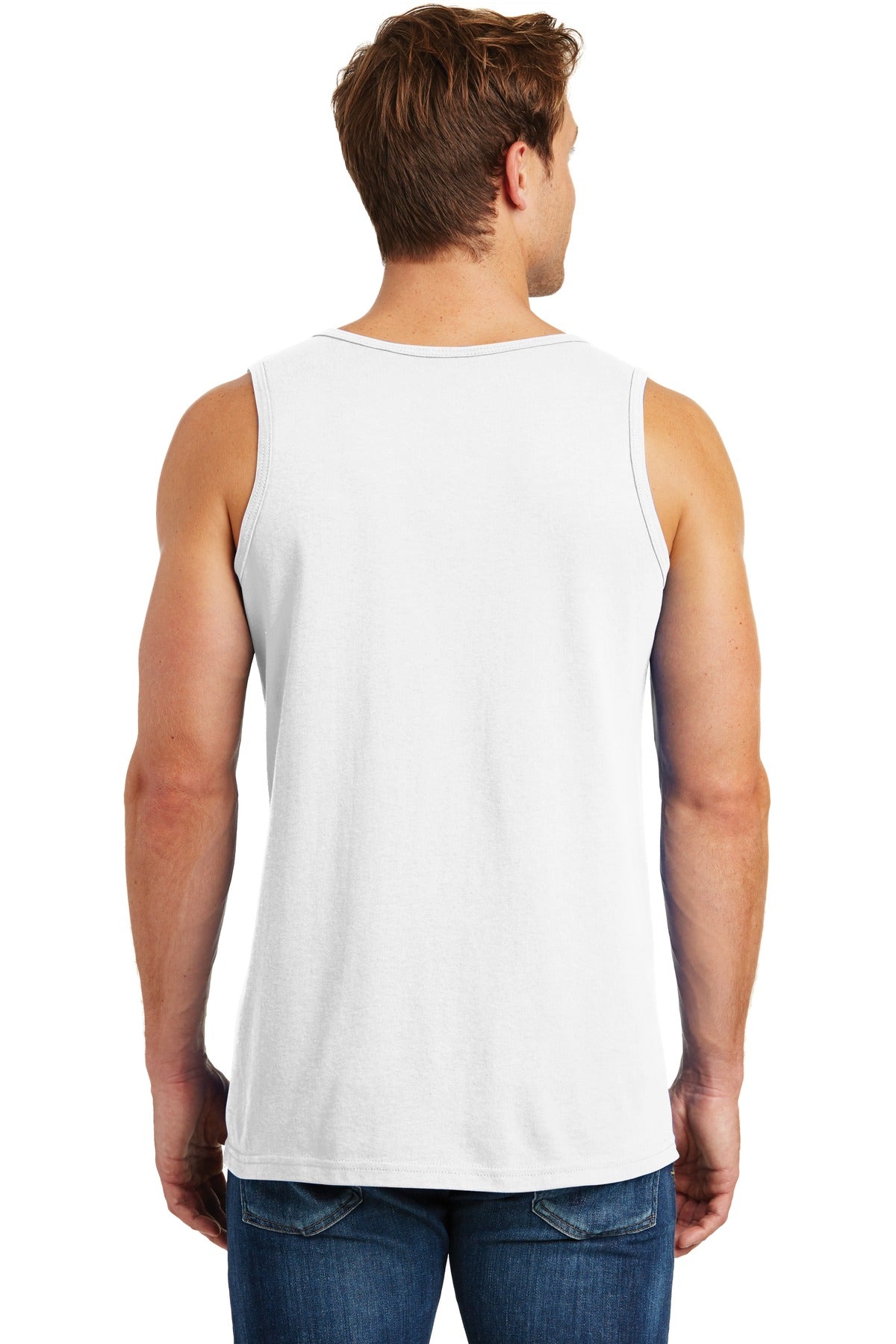 White Gildan Heavy Cotton Tank Top. G5200 plain