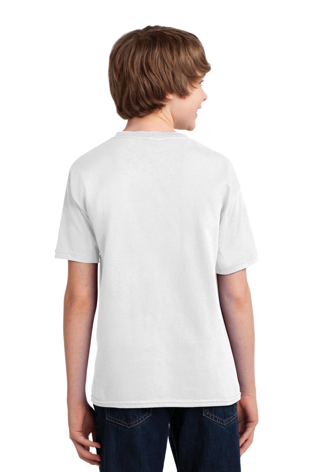 White Gildan Youth Gildan Performance T-Shirt. 42000B plain