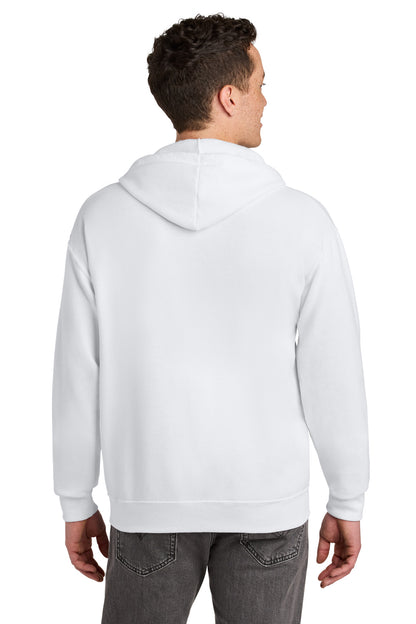White Jerzees - NuBlend Full-Zip Hooded Sweatshirt. 993M plain