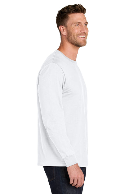 White Jerzees Ultimate Unisex Ring Spun Long Sleeve T-Shirt IC46L plain