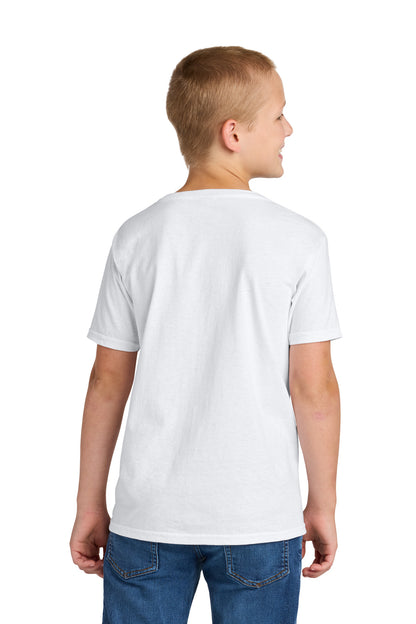 White Jerzees Ultimate Youth Ring Spun T-Shirt IC46B plain