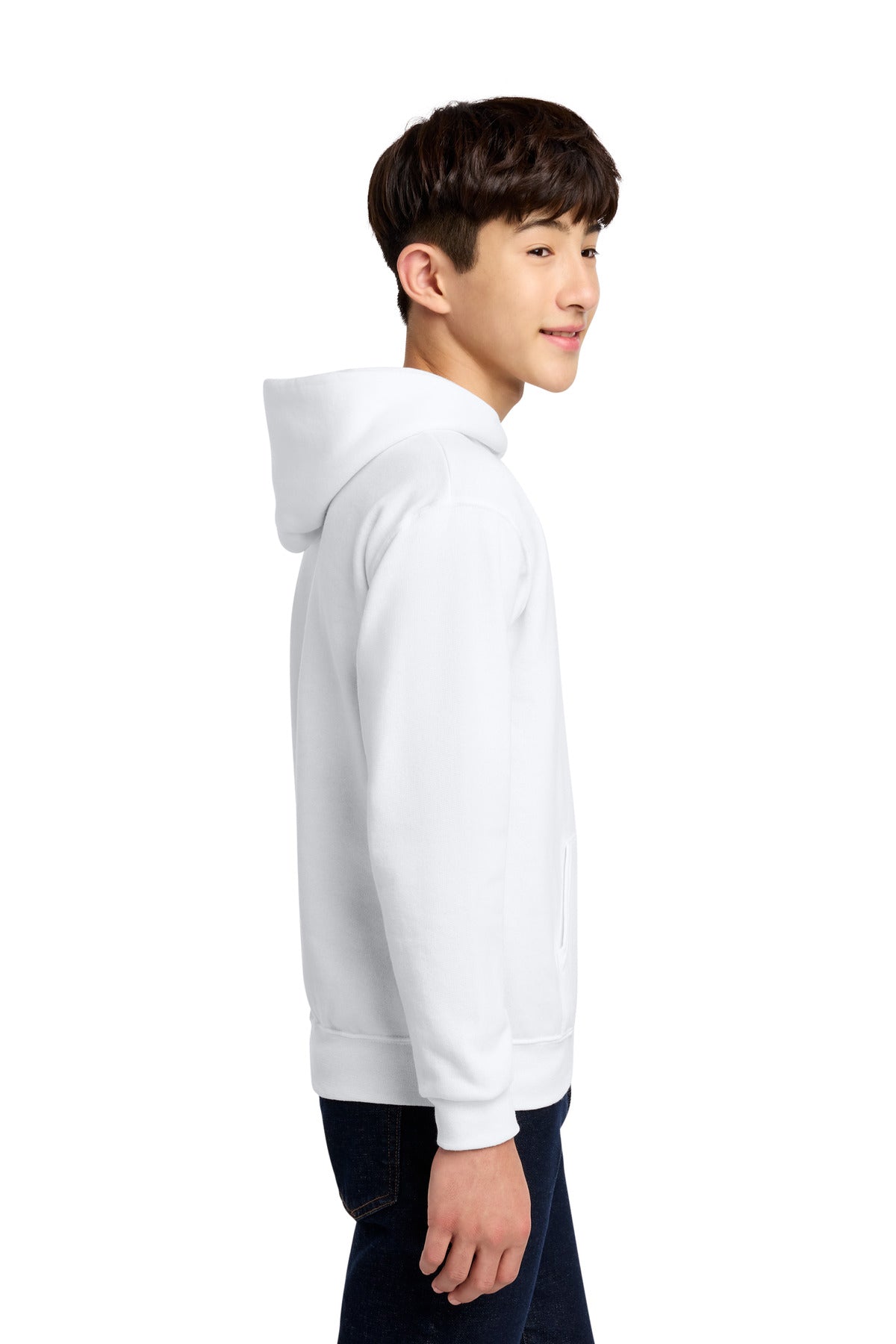White Jerzees - Youth NuBlend Pullover Hooded Sweatshirt. 996Y plain