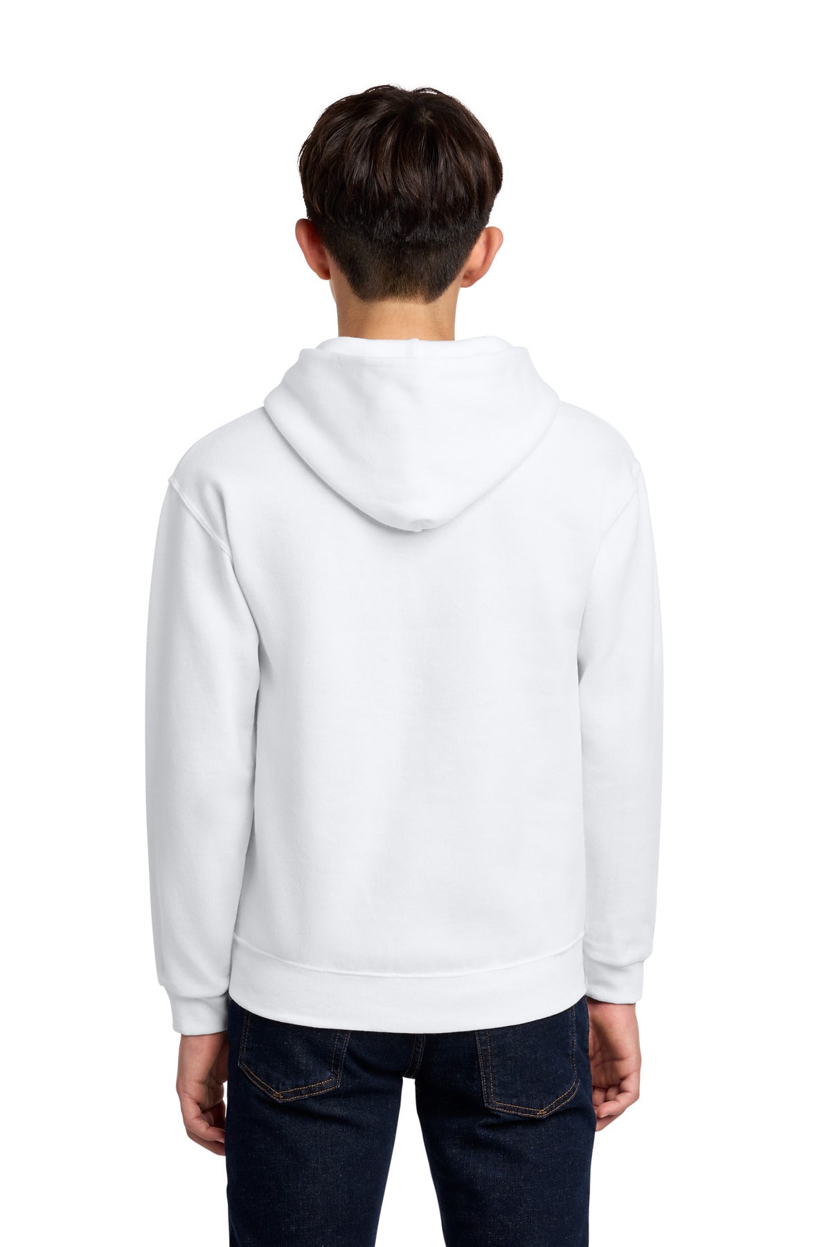 White Jerzees - Youth NuBlend Pullover Hooded Sweatshirt. 996Y plain