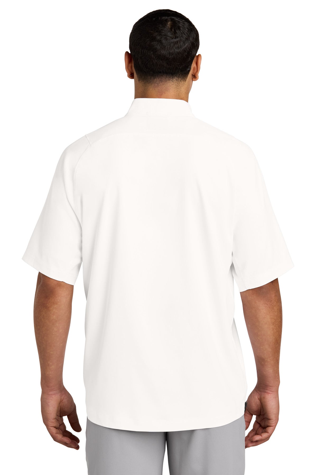 White New Era Cage Short Sleeve 1/4-Zip Jacket. NEA600 plain