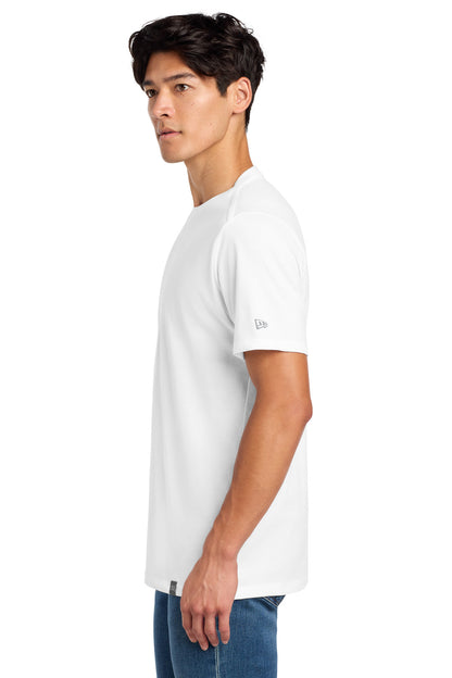 White New Era Heritage Blend Crew Tee. NEA100 plain