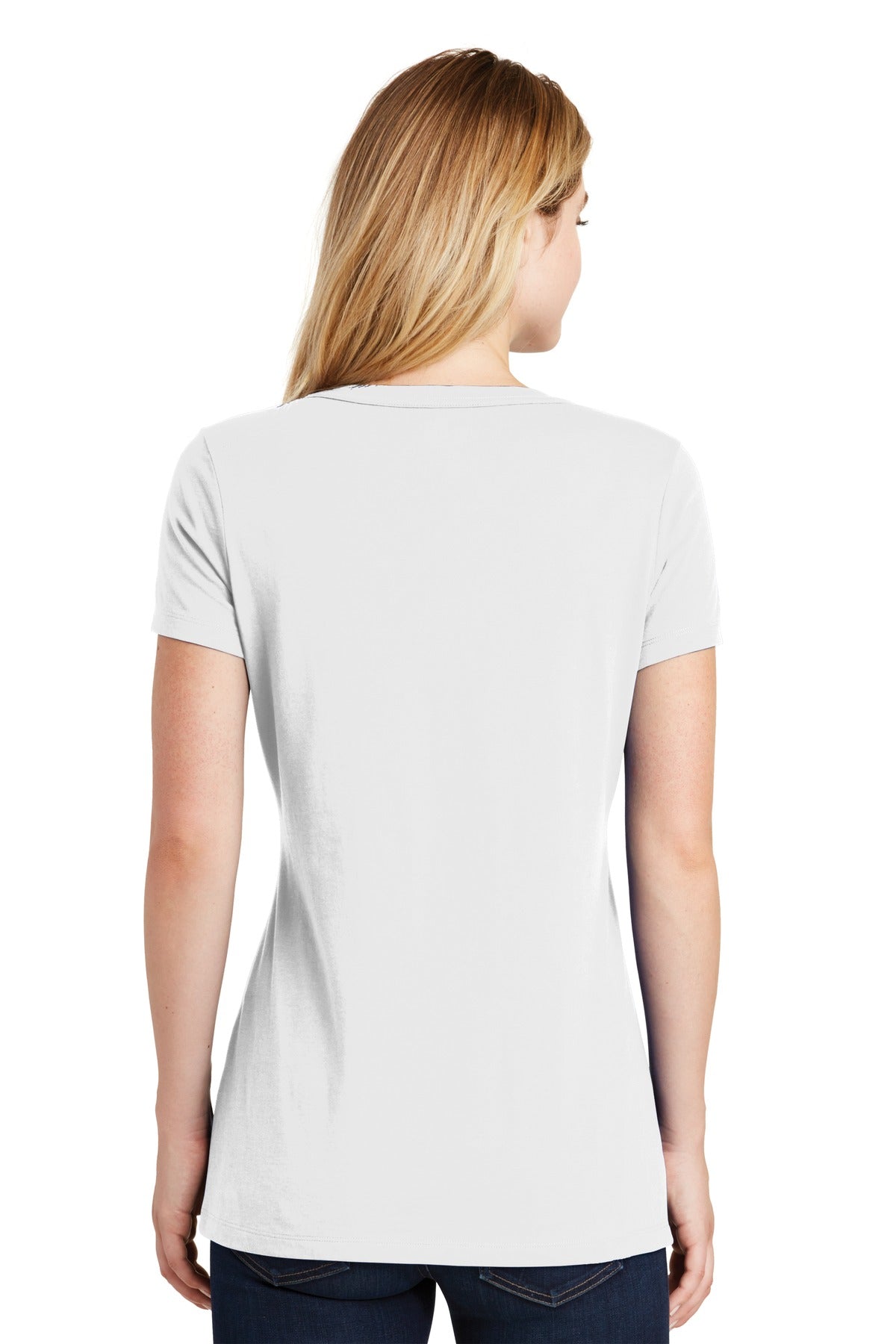 White New Era Women's Heritage Blend V-Neck Tee. LNEA101 plain
