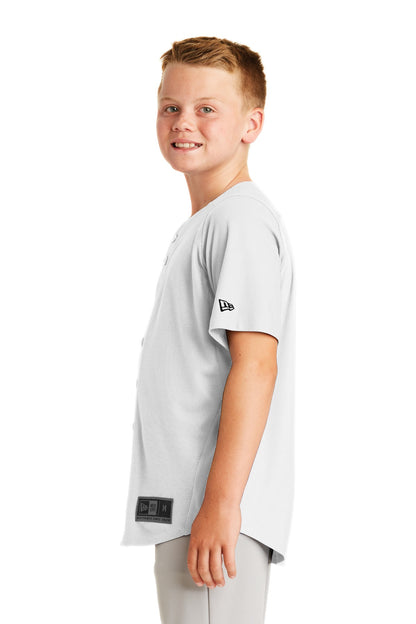 White New Era Youth Diamond Era Full-Button Jersey. YNEA220 plain