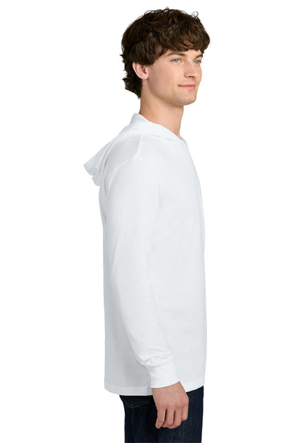 White Next Level Apparel CVC Long Sleeve Hoodie NL6221 plain