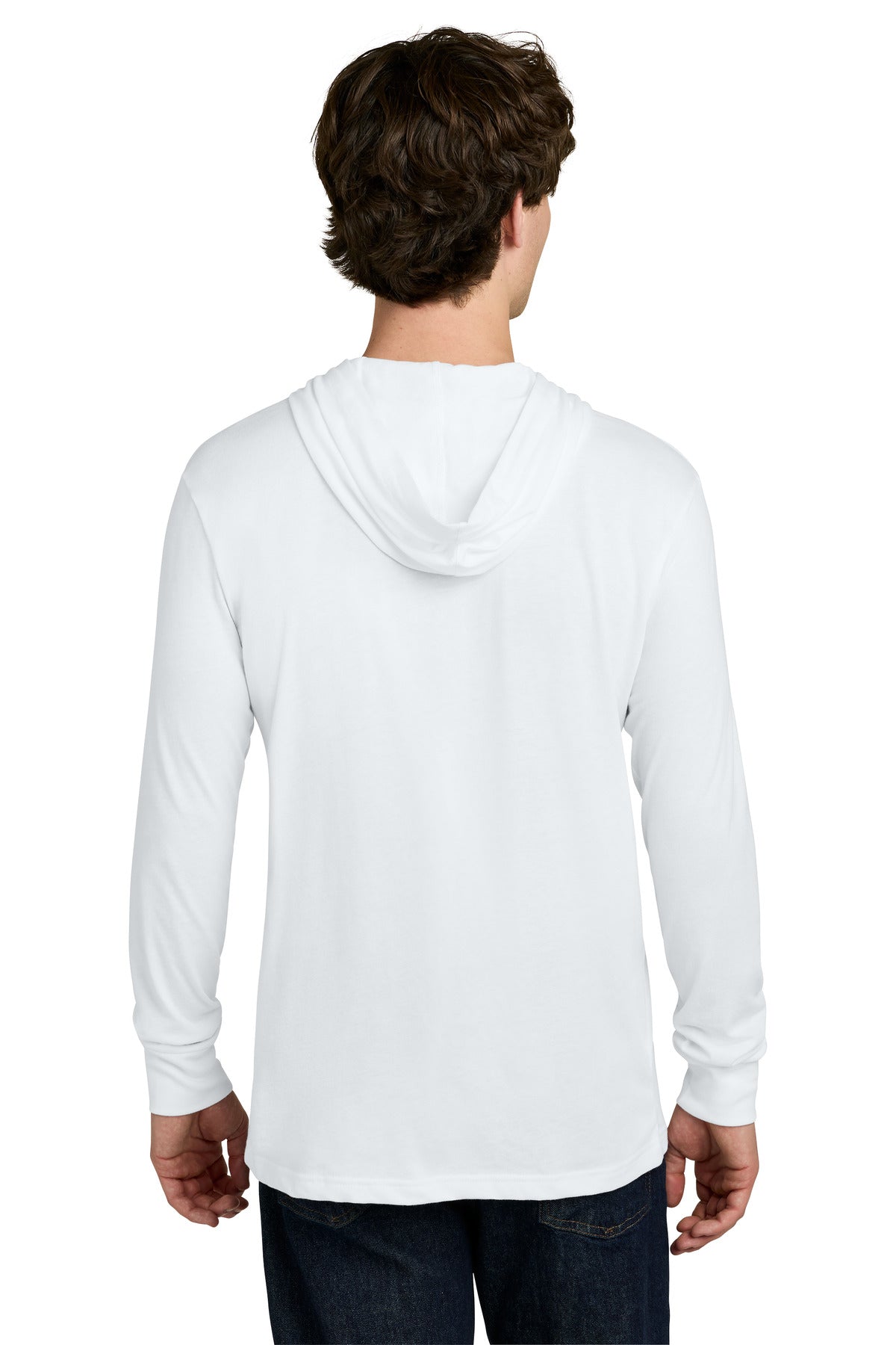 White Next Level Apparel CVC Long Sleeve Hoodie NL6221 plain
