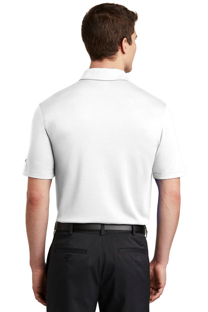 White Nike Dri-FIT Hex Textured Polo. NKAH6266 plain