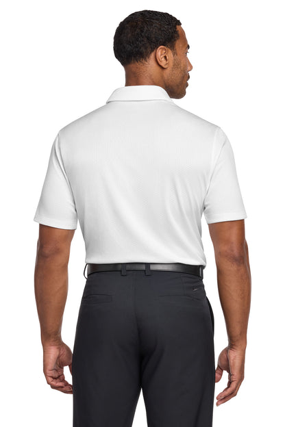 White Nike Dri-FIT Hex Textured Polo. NKAH6266 plain
