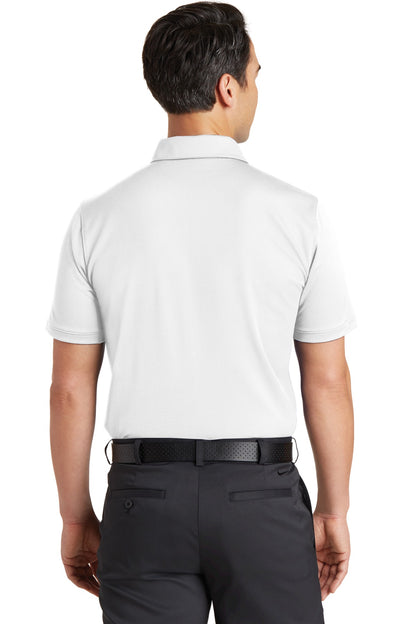 White Nike Dri-FIT Solid Icon Pique Modern Fit Polo. 746099 plain