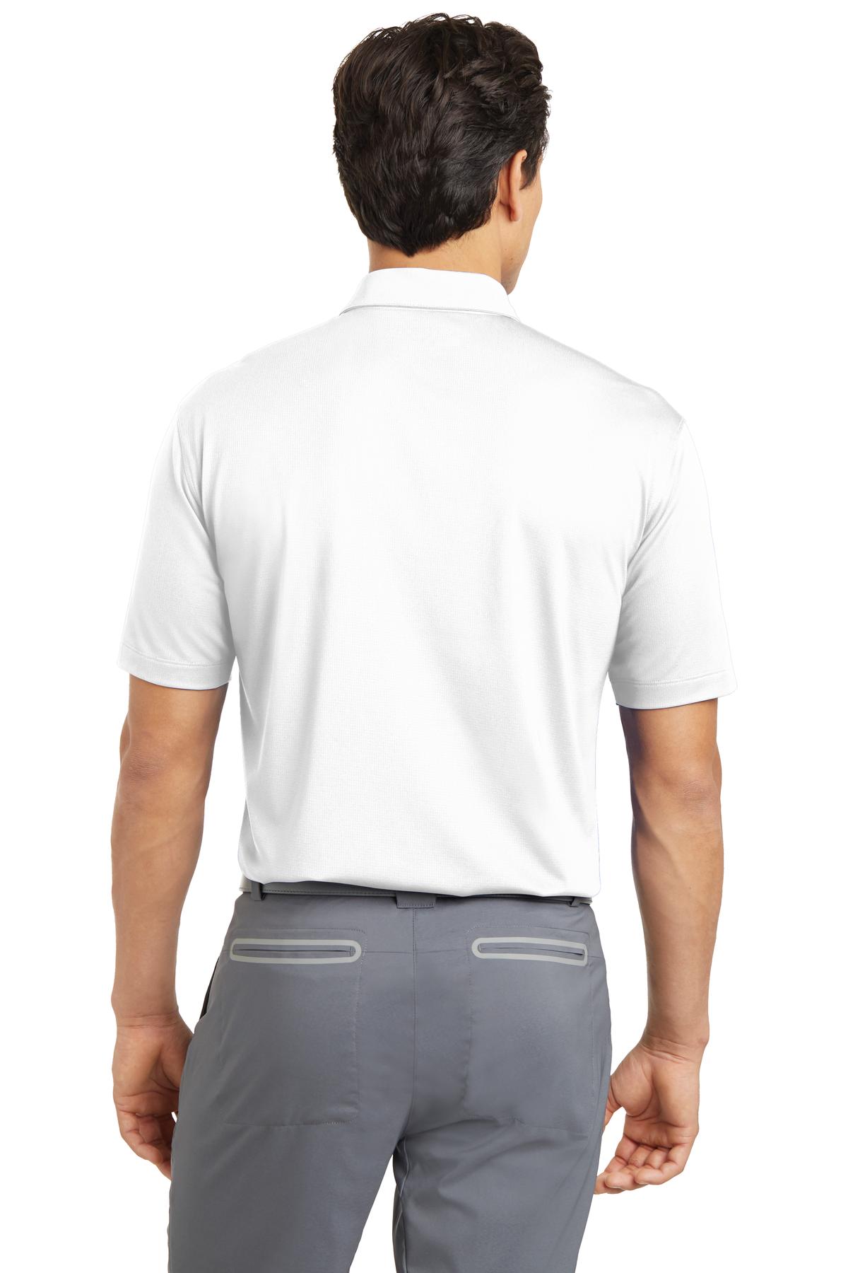 White Nike Dri-FIT Vertical Mesh Polo. 637167 plain