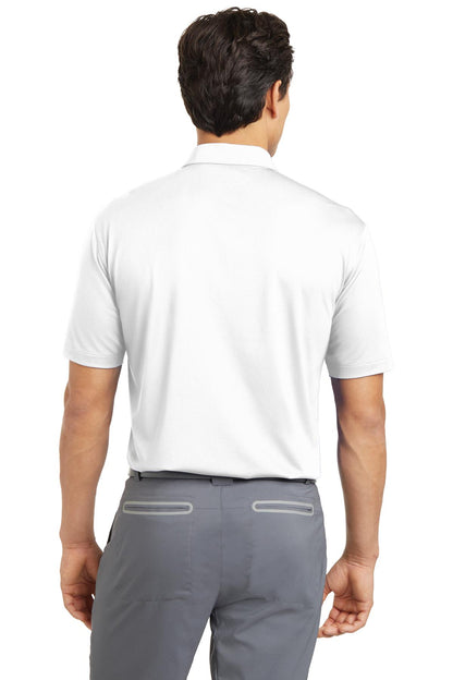 White Nike Dri-FIT Vertical Mesh Polo. 637167 plain
