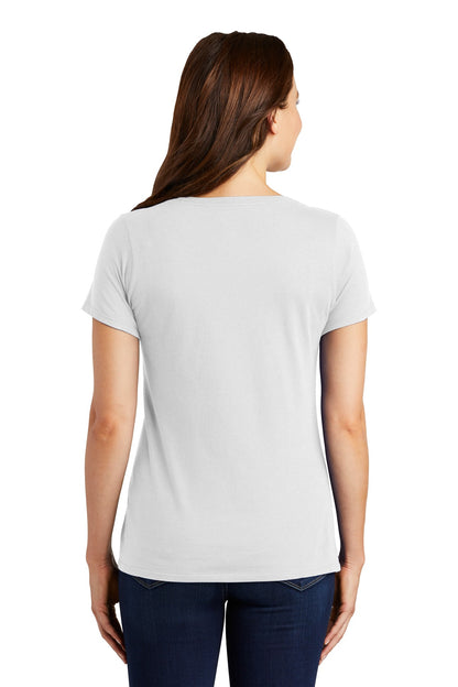 White Nike Women's Dri-FIT Cotton/Poly Scoop Neck Tee. NKBQ5234 plain