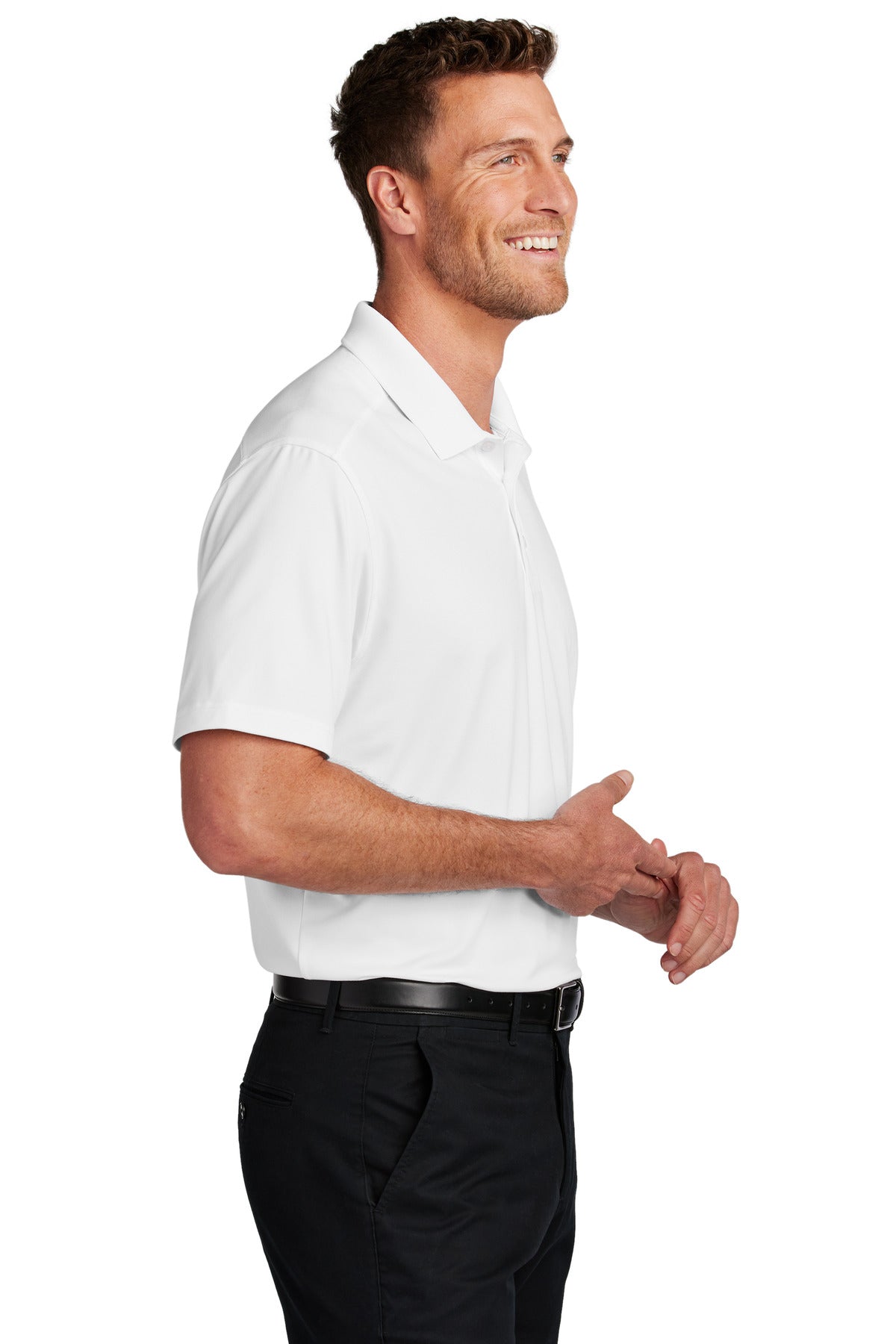 White Port Authority City Stretch Flat Knit Polo K683 plain
