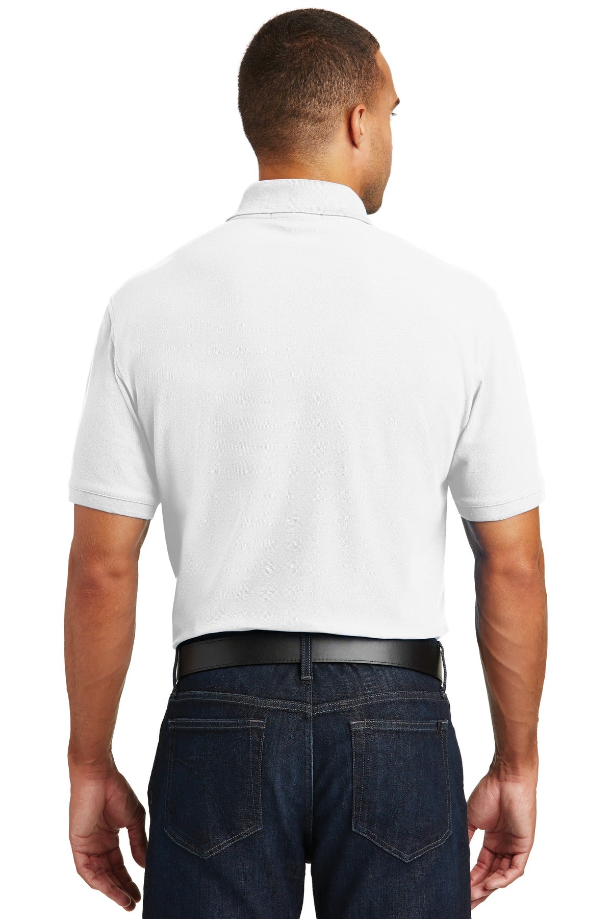 White Port Authority Core Classic Pique Pocket Polo. K100P plain