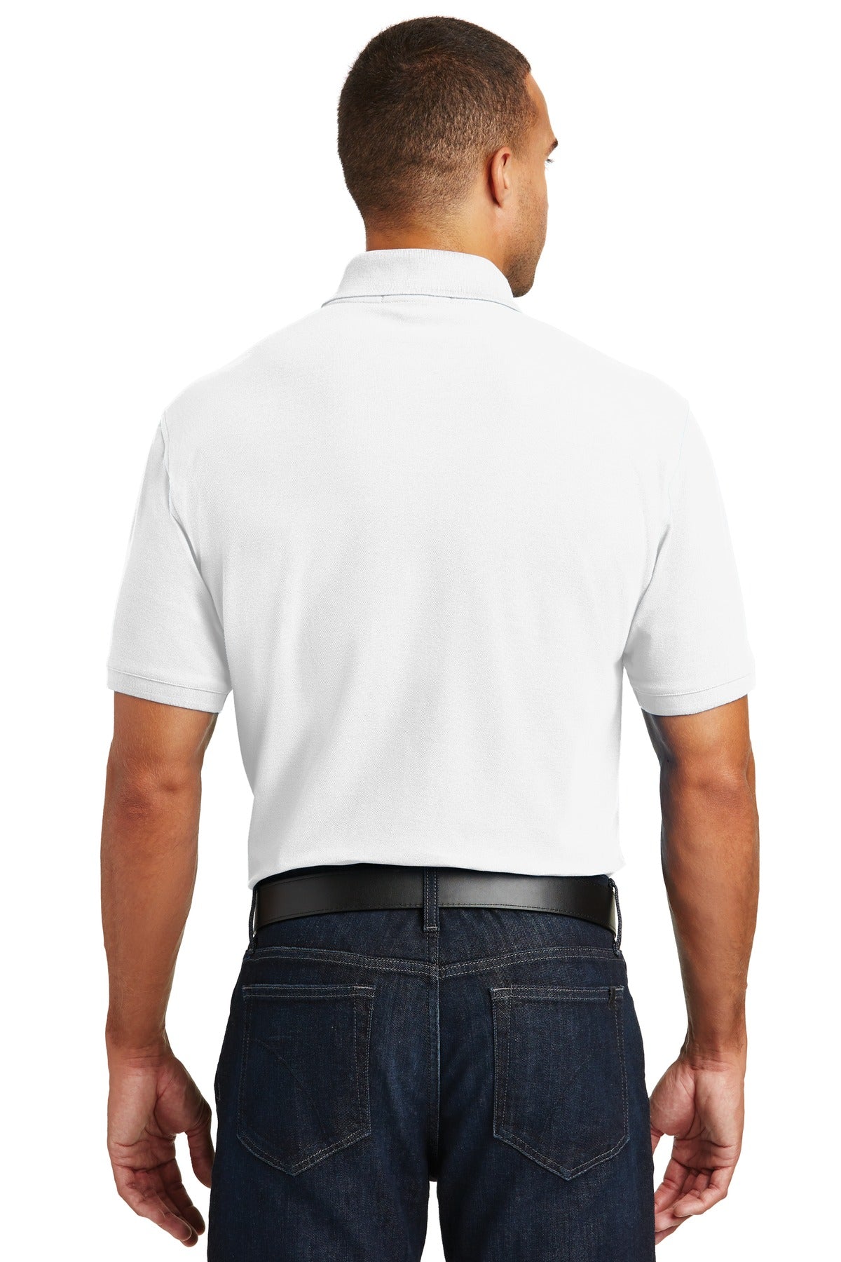 White Port Authority Core Classic Pique Polo. K100 plain