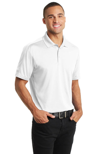 White Port Authority Diamond Jacquard Polo. K569 plain