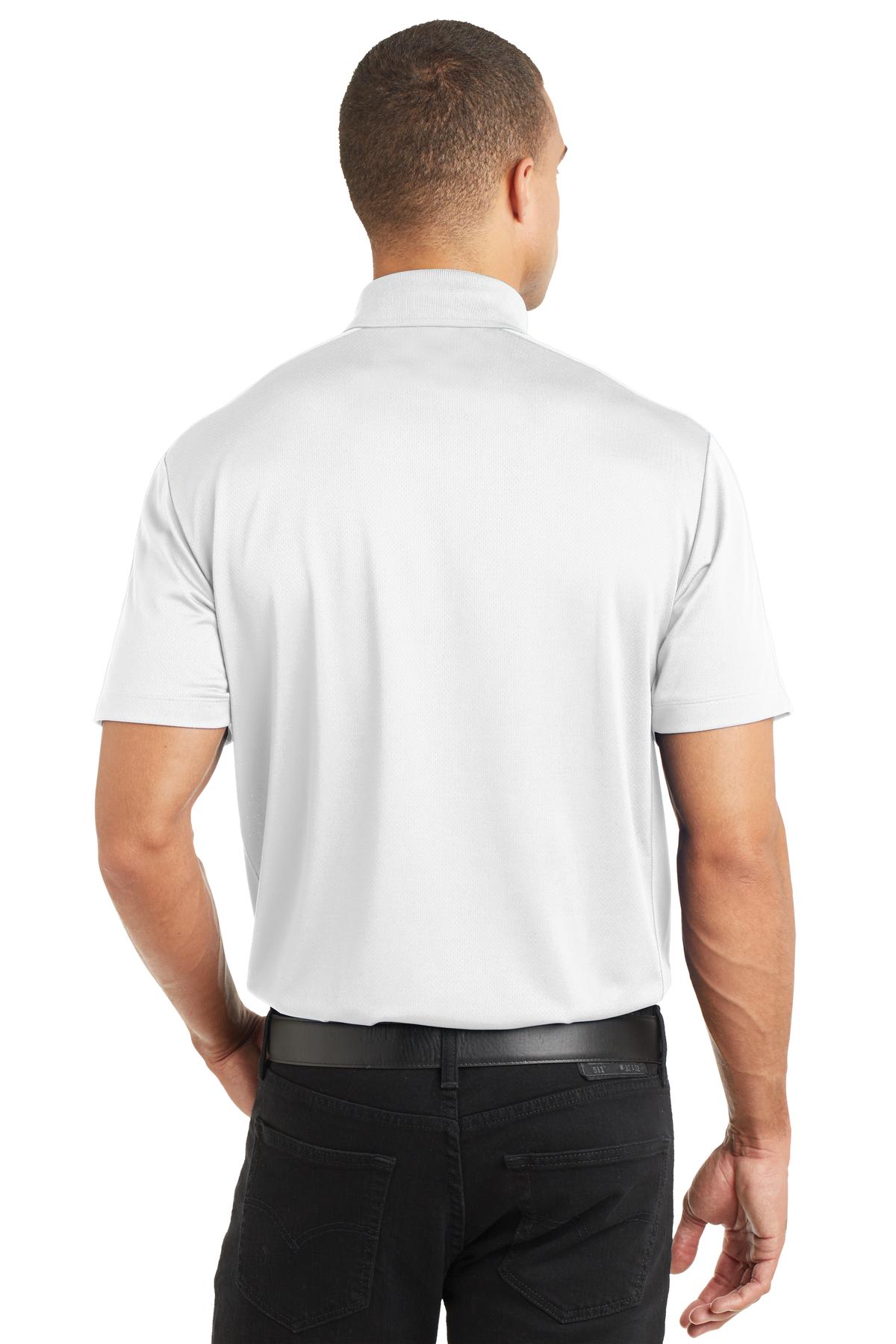 White Port Authority Diamond Jacquard Polo. K569 plain