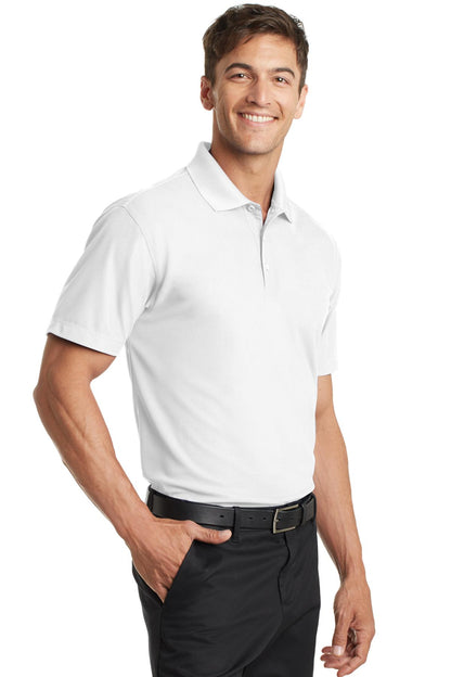 White Port Authority Dry Zone Grid Polo. K572 plain