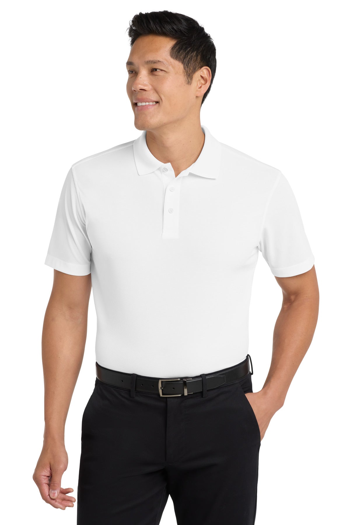 White Port Authority Dry Zone Grid Polo. K572 plain
