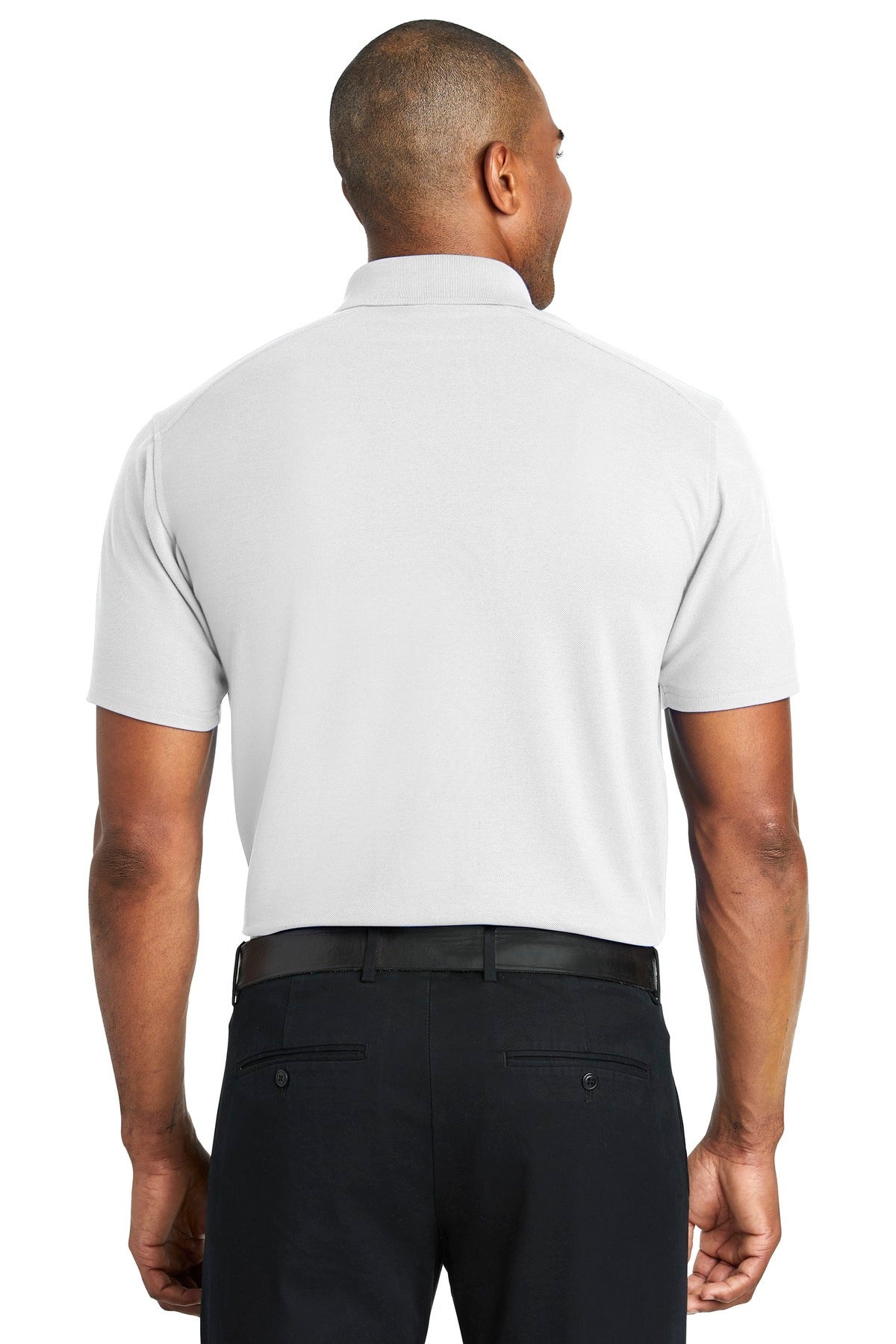 White Port Authority EZPerformance Pique Polo. K600 plain