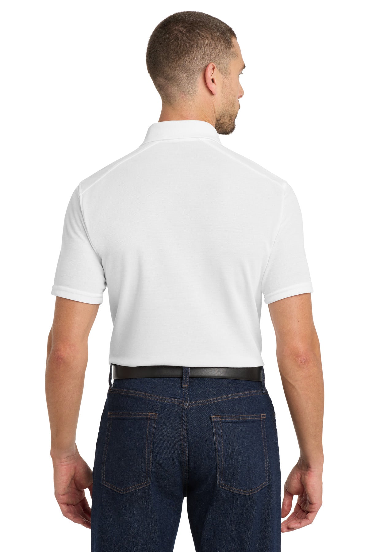 White Port Authority EZPerformance Pique Polo. K600 plain