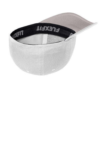 White Port Authority Flexfit Cotton Twill Cap. C813 plain