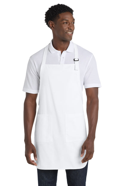 White Port Authority Full-Length Apron with Pockets. A500